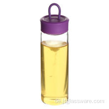 Sport-Glaswasserflasche mit Bambusdeckel